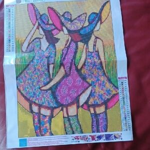 Diamond Art Kits Multicolor Dancing Figures Canvas 2 Kits
